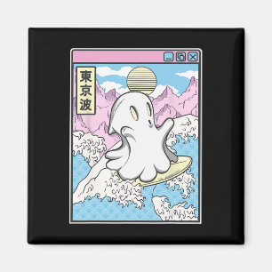 Íman Surfando Fantasma Em Ondas Japonesas Anime Kawaii