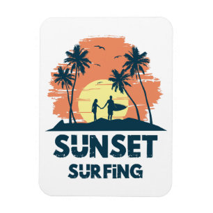 Íman Surfando - Surfando ao pôr do sol