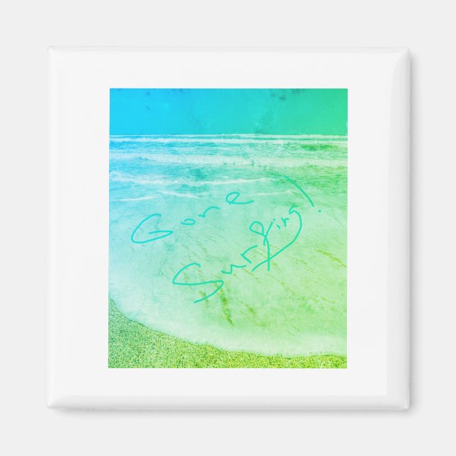 Íman Surfar Sea Beach Viagem Magnet (Frente)
