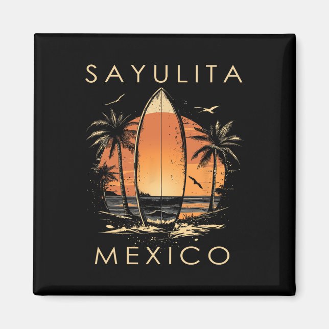 Íman Surfboarder Sayulita Mexico Beach Surfing Surfer V (Frente)