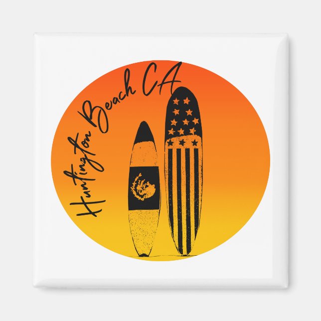 Íman Surfboards e Pôrs do sol da praia de Huntington (Frente)
