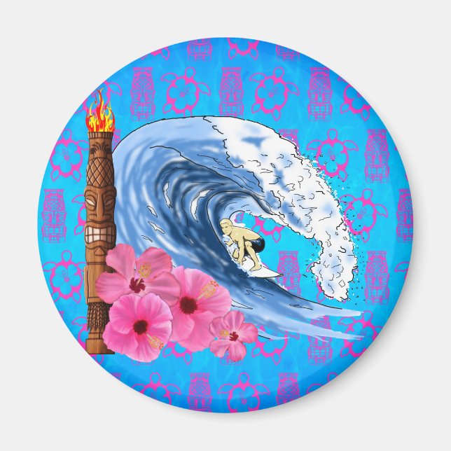 Íman Surfer E Tiki Statu (Frente)