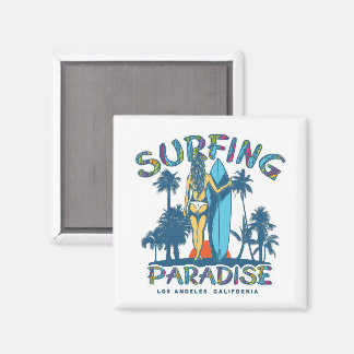 Íman Surfer Girl Vintage Califórnia