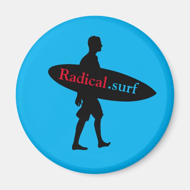 Íman Surfer Silhouette desenhando com seu conselho, com (Frente)
