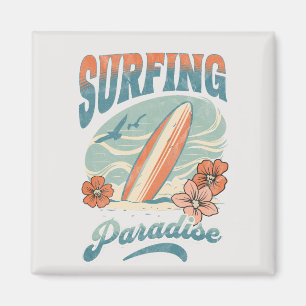 Íman Surfing Paradise retro style design
