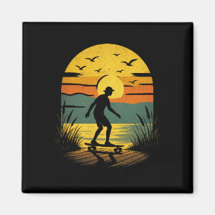 Íman Surfista do Pôr do Sol - Praia de Surf Retrô Vinta