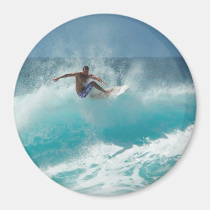Íman Surfista em um ímã redondo da onda grande
