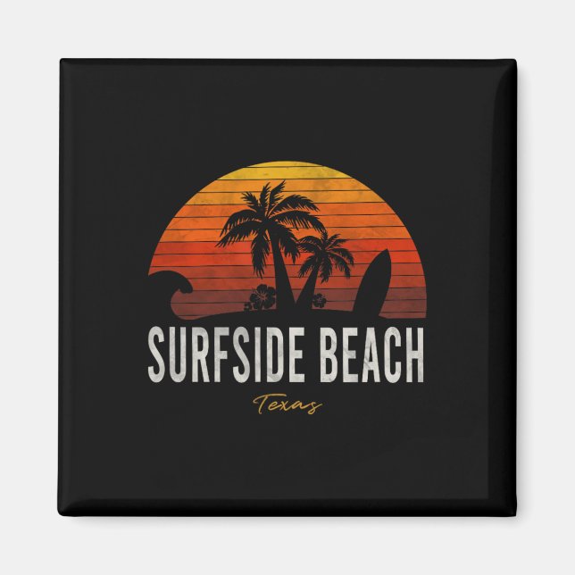 Íman Surfside Beach Tx Texas Beach Palms Férias Surf (Frente)