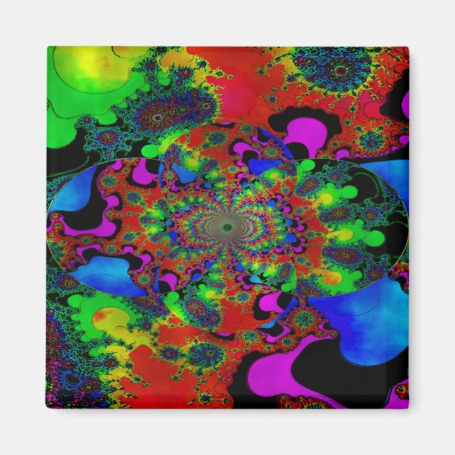 Íman "Surgimento Psicodélico Em Vidro Manchado" (Frente)