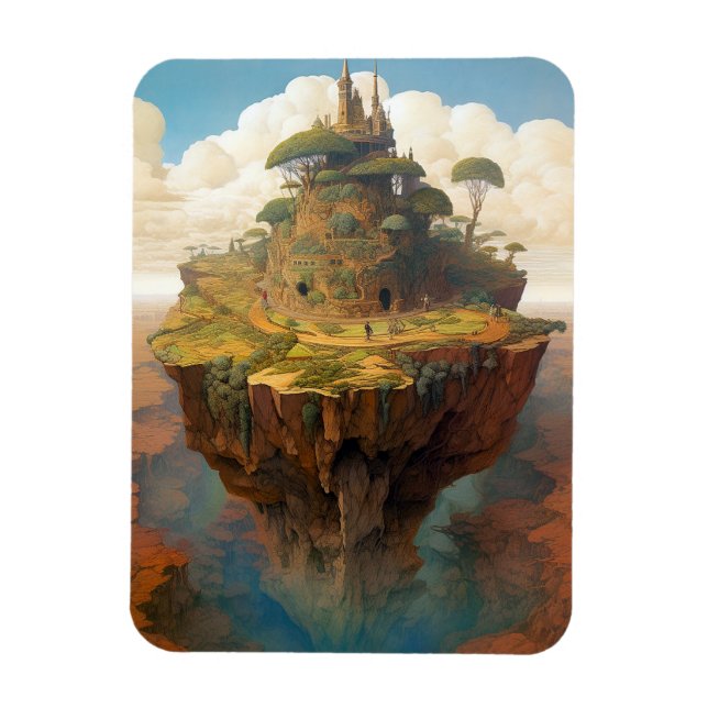 Íman Surreal Island Landscape Fantasy Art (Vertical)