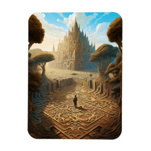 Íman Surreal Maze Castle Landscape Fantasy Art