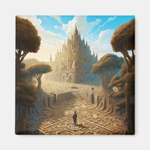 Íman Surreal Maze Castle Landscape Fantasy Art