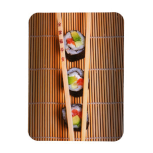 Íman Sushi e chopsticks de madeira