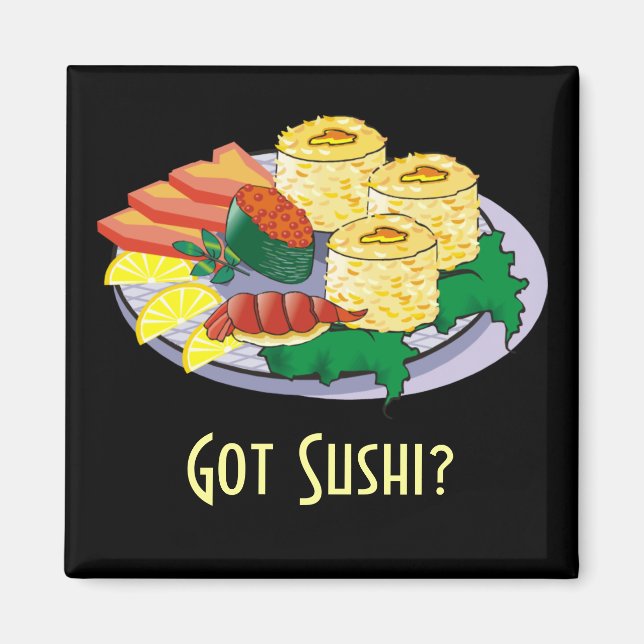 Íman Sushi Magnet Personalizável - Adicionar texto, fun (Frente)