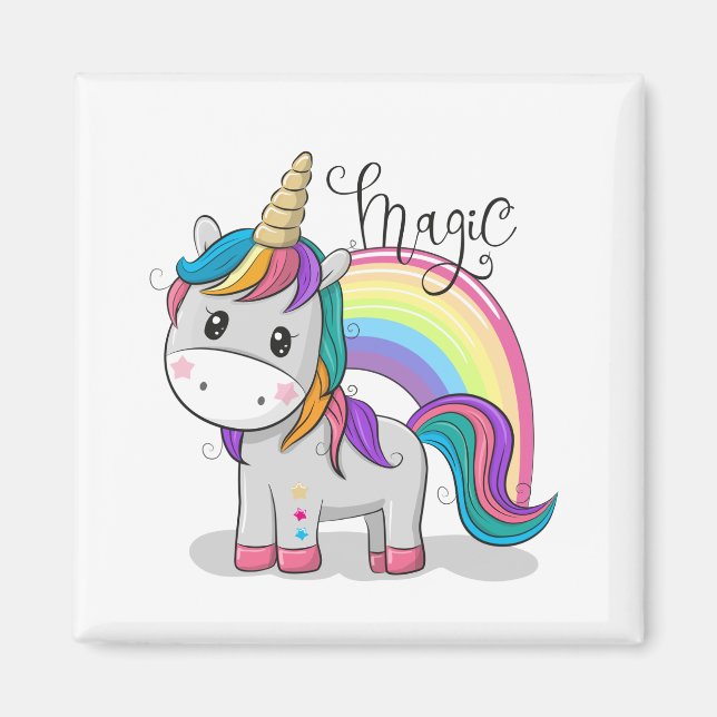 Íman Süßes Einhorn Unicorn mit großen Augen (Frente)