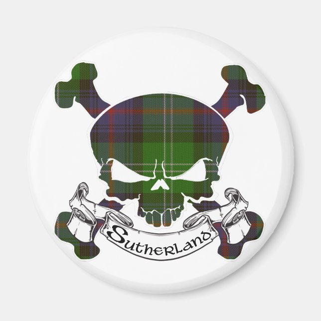 Íman Sutherland Tartan Skull (Frente)