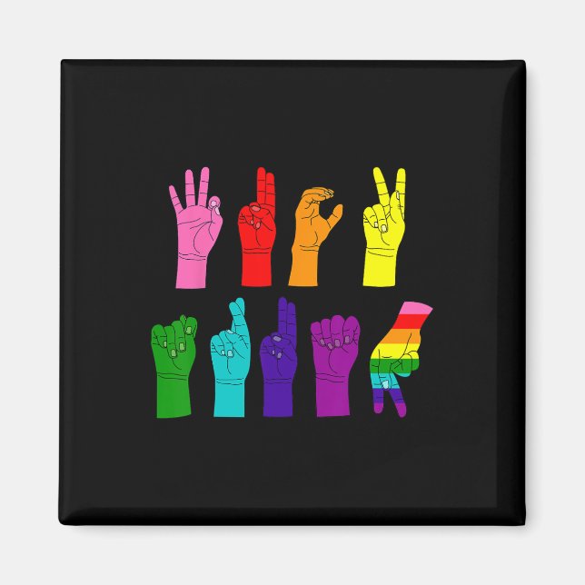 Íman Sutil Idioma de Sinal Anti-Trump Lgbtq+ Resist (Frente)