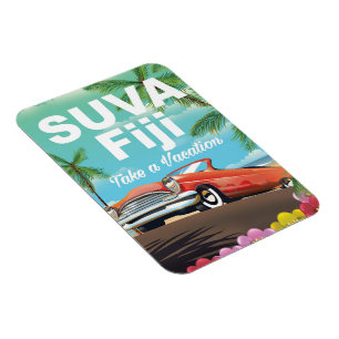 Íman Suva, Fiji pôster de férias vintage
