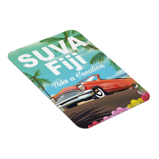 Íman Suva, Fiji pôster de férias vintage (Lado Direito)