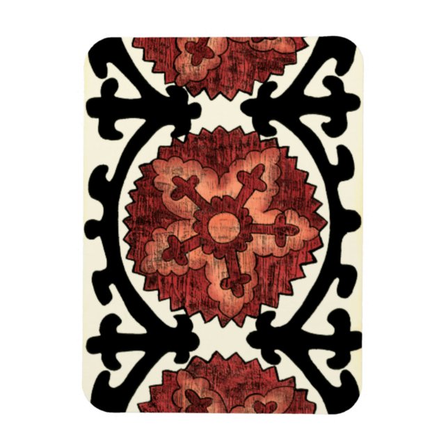 Íman Suzani Style - Padrão Floral Decorativo (Vertical)