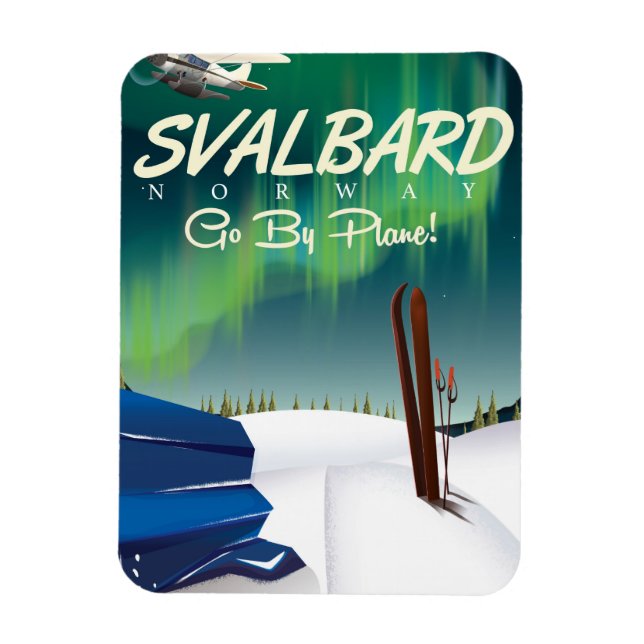 Íman svalbard Noruega luzes do norte poster de viagem (Vertical)