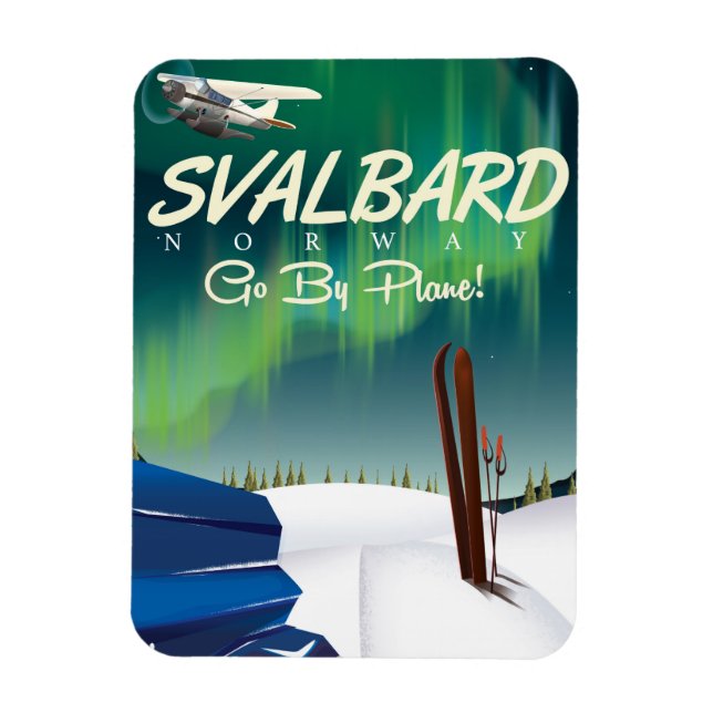 Íman svalbard Noruega luzes do norte poster de viagem (Vertical)