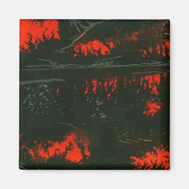 Íman "Swamp Fire #1" Magnet Abstrato (Frente)