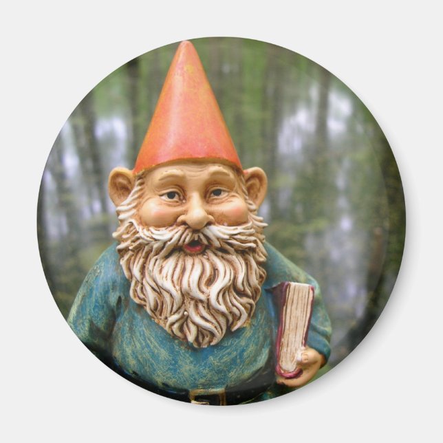 Íman Swamp Gnome Round Magnet (Frente)