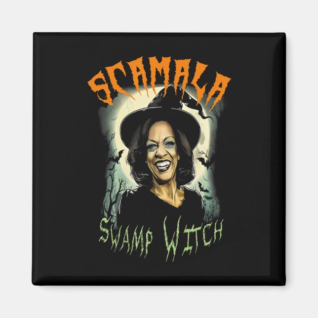 Íman Swamp Witch Funny Anti Kamala Harris 2024 Hallowee (Frente)