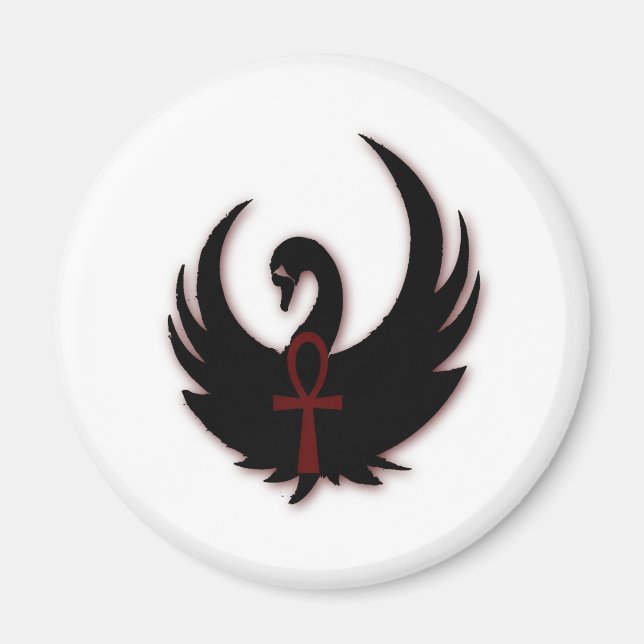 Íman Swan Preto com Ankh (Frente)