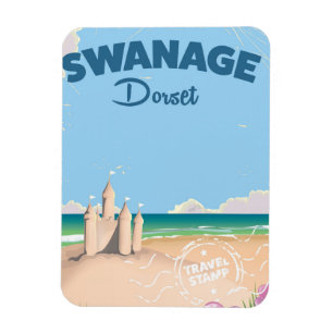 Íman Swanage Dorset poster de viagens da costa