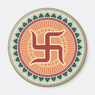 Íman Swastika com estilo tradicional indiano Mandana