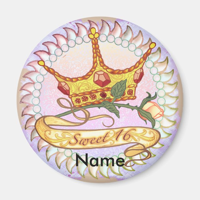 Íman Sweet 16 Birthday Princesa Magnet (Frente)