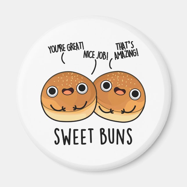 Íman Sweet Buns Funny Baking Pun (Frente)