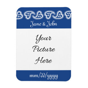 Íman Sweet Paisley Hearts em Blue Save the Date Magnet
