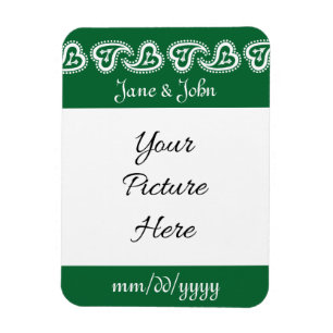 Íman Sweet Paisley Hearts em Green Save-the-Date Magnet