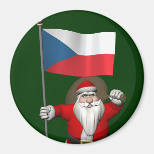Íman Sweet Santa Claus Com Bandeira Da República Checa