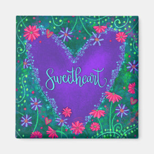 Íman Sweetheart Heart Floral Inspirivity Magnet
