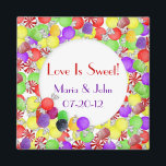 Íman Sweets Wedding Magnet<br><div class="desc">Este doce Mago de Casamento faz um favor de casamento de excelente! Personalize com seu próprio texto.</div>