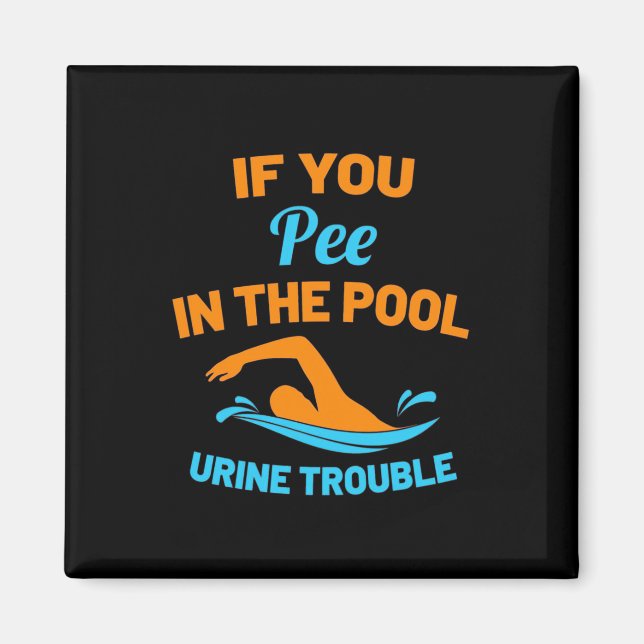Íman Swimmer Pee Na Piscina (Frente)