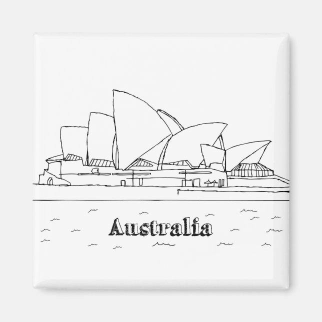Íman Sydney Austrália Férias Desenhando Férias Art Tra (Frente)