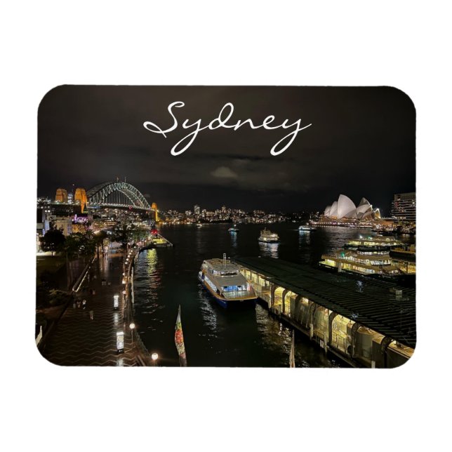 Íman Sydney Harbor by Night, Austrália, Foto (Horizontal)