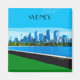 Íman Sydney Harbor Viagens vintage Art Magent