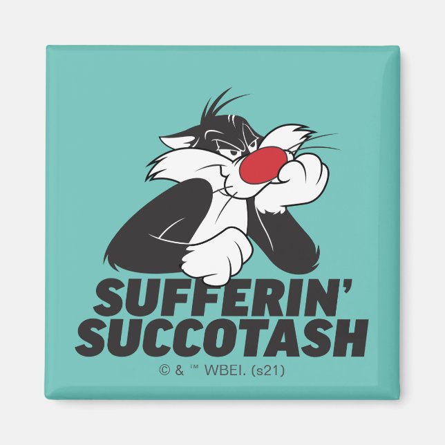 Íman SYLVESTER™ "Sofrendo Succotash" Mal-humorado (Frente)