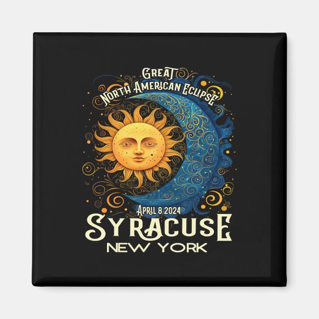 Íman Syracuse New York 2024 Total Eclipse Solar Celesti (Frente)