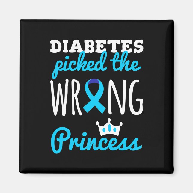 Íman T1d Consciência Princesa Meninas Diabetes Awa (Frente)
