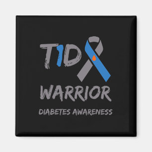 Íman T1d Guerreiro Tipo 1 Diabetes Consciência Azul Fit