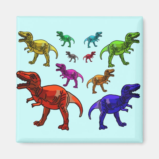 Íman T-Rex Colorido (Frente)
