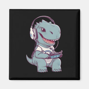 Íman T. Rex dinossauro Bonito Jogando Jogos de Vídeo