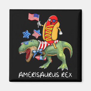 Íman T Rex Dinossauro Montando Cachorro Quente 4 De Jul